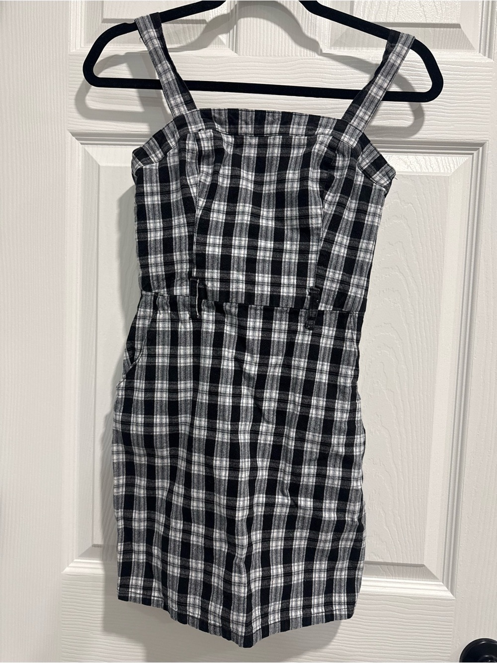 Hollister Black and White Plaid Mini Dress